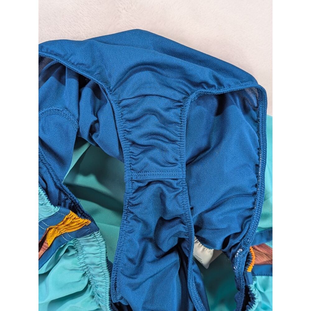 Nike Women's Tempo Dri-FIT Running Shorts Medium M Geo Print Teal Blue - Picture 5 of 12